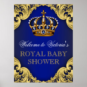 Willkommensschild Prinz Baby Shower Poster