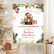 Willkommensschild Weihnachtsbär Santa Junge Baby S