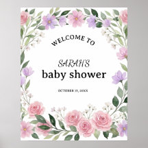 Willkommensschild Wildflower-Kranz Baby Shower