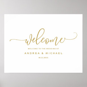 Willkommensschild zur Hochzeit - Bounce-Kalligrafi Poster