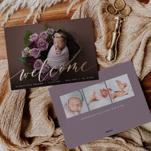 Willkommensschrift   Rose Gold Foil Geburtserkläru Folieneinladung