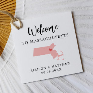 Willkommenstasche für Hochzeiten in Massachusetts Geschenkanhänger