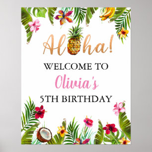 Willkommensunterschrift für die Tropical Birthday  Poster