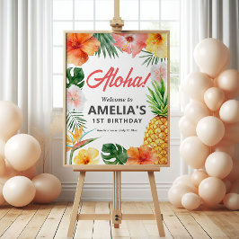 Willkommensunterschrift für die tropische Hawaiian Poster
