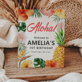 Willkommensunterschrift für die tropische Hawaiian Sockelschild