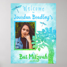 Willkommenszeichen für Türkis und Grün des Party Poster