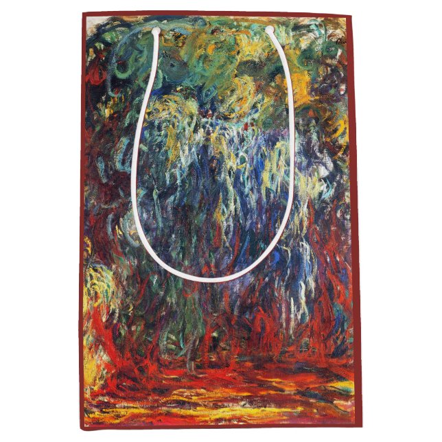 Willow am Giverny (von Claude Monet) Mittlere Geschenktüte (Vorderseite)
