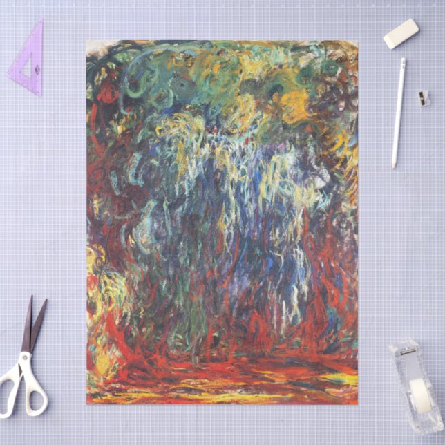Willow am Giverny (von Claude Monet) Seidenpapier (Basteln)