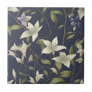 Willow Blätter und Woodland Blooms Muster Fliese