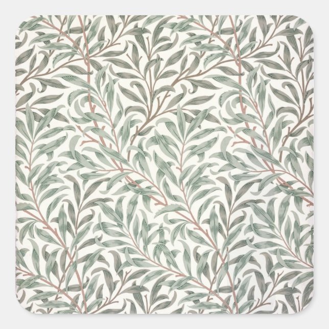 Willow Bough, Tapetendesign, 1874 (Wallpaper) Quadratischer Aufkleber (Vorderseite)