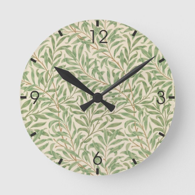 Willow Bough (von William Morris) Runde Wanduhr (Vorderseite)