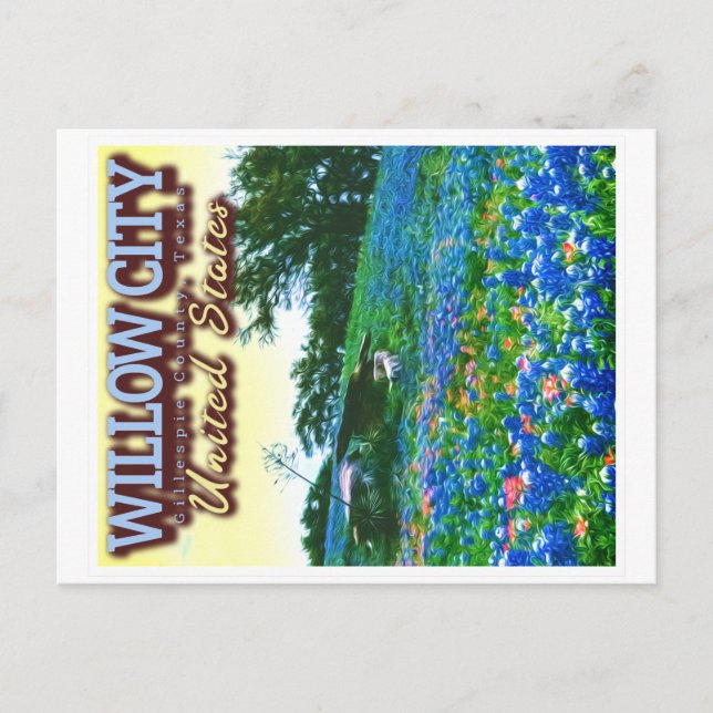 WILLOW CITY TEXAS - WILLOW CITY LOOP - BLUEBONNET POSTKARTE (Vorderseite)