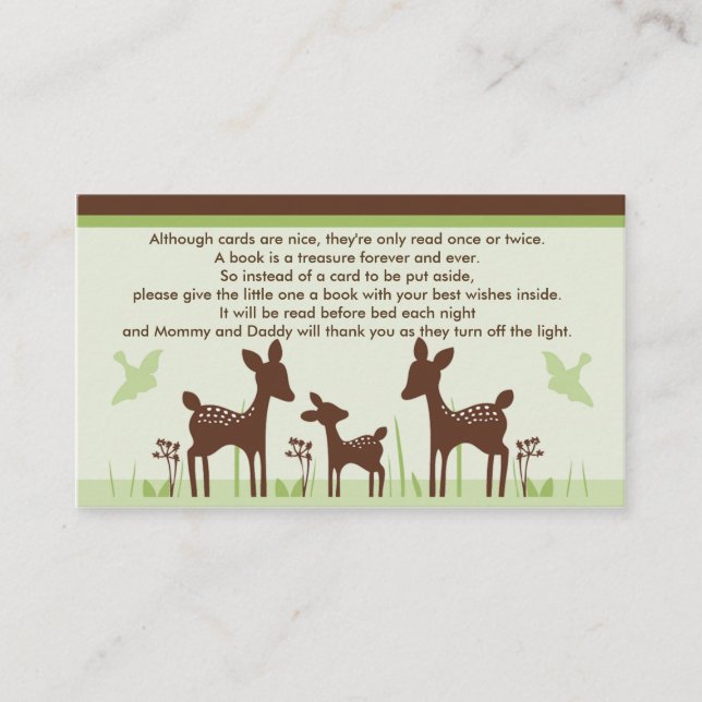 Willow Deer Family Baby Showkarten Begleitkarte (Vorderseite)