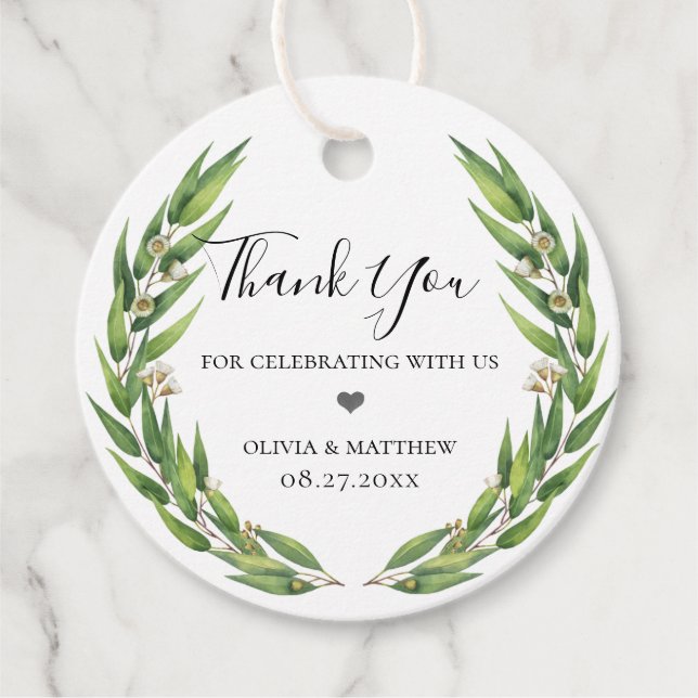 Willow Eukalyptus Wreath Geschenkanhänger (Vorderseite)