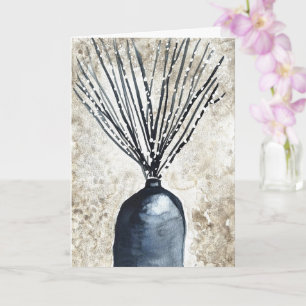 Willow in Vase Aquarell Karte