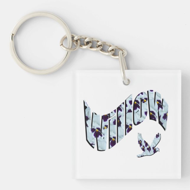 Willow, Ladys Name, Floral Logo, Schlüsselanhänger (Vorderseite)