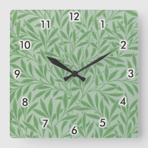 Willow Pattern, William Morris Quadratische Wanduhr