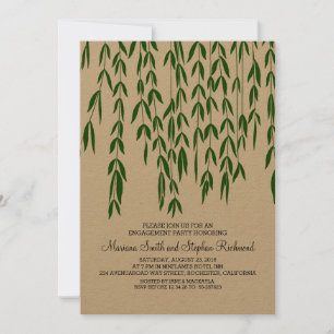 Willow Tree Branches Kraft Paper Engagement Party Einladung