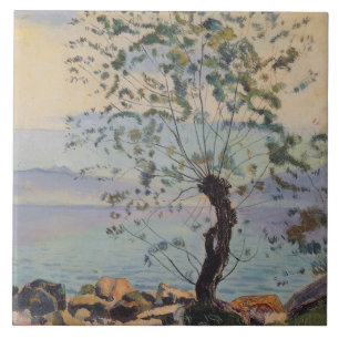 Willow Tree by the Lake (Schweizer Landschaft) Fliese