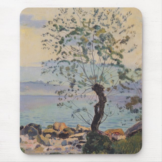 Willow Tree by the Lake (Schweizer Landschaft) Mousepad (Vorne)