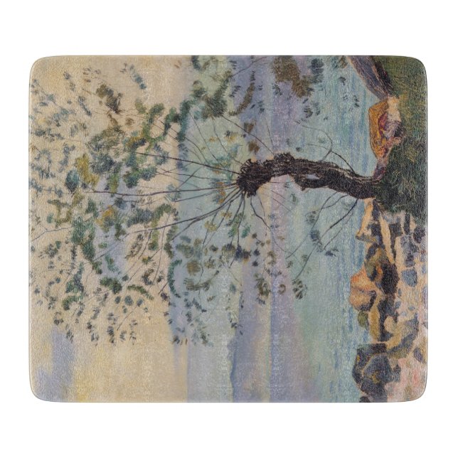 Willow Tree by the Lake (Schweizer Landschaft) Schneidebrett (Vorderseite)