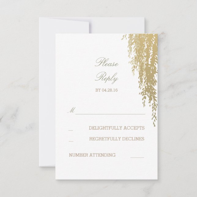 Willow Tree Elegant Wedding Repair Cards RSVP Karte (Vorderseite)