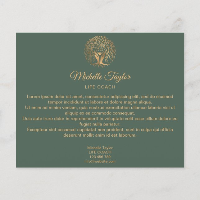 Willow Tree of Life Coach, Therapy, Psychologe Flyer (Hinten)