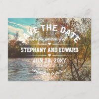 Willow Tree River Stylish Save the Date Postcard