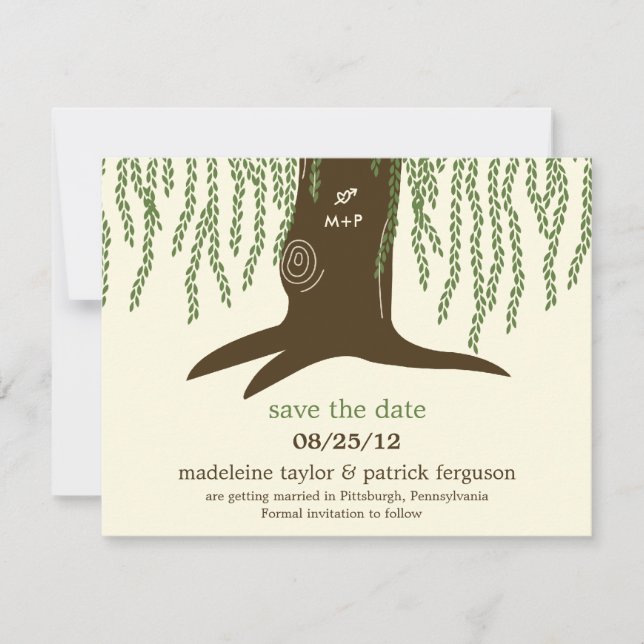 Willow Tree Save the Date Card (Vorderseite)