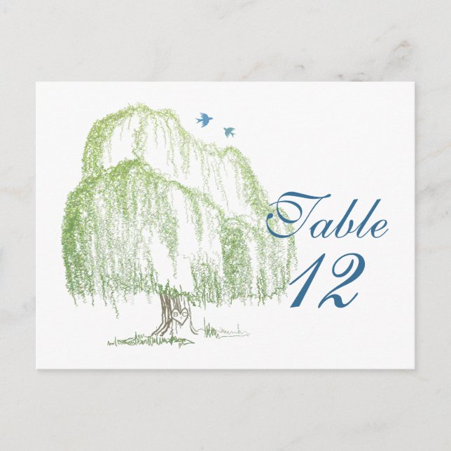 Willow Tree Wedding Table Cards Postkarte (Vorderseite)