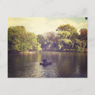 Willow Trees and The Lake, Central Park, NYC Postkarte