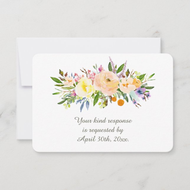 Willow und Floral Wedding RSVP (Vorderseite)