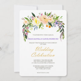 Willow und florale Moderne Hochzeitseinladung Einladung