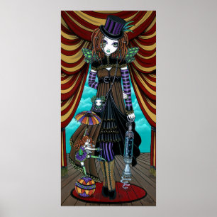 "Willow" Viktorianisches Steampunk Circus Fee Post Poster
