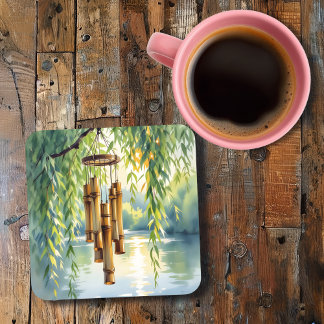 Willow, Windchimes und See Getränkeuntersetzer