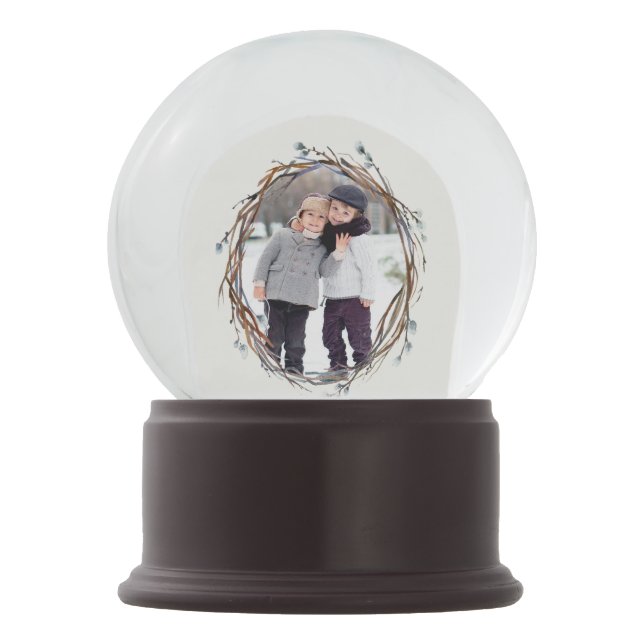 Willow Wreath Personalisiert Snow Globe Schneekugel (Vorderseite)