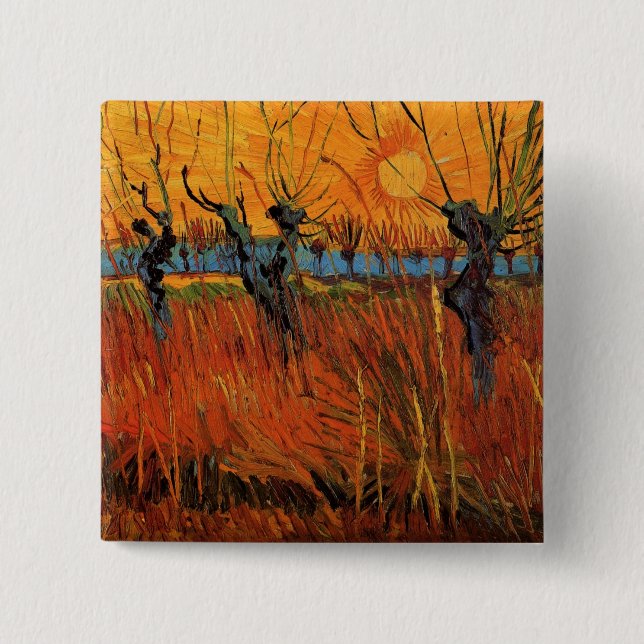Willows at Sunset by Vincent van Gogh Button (Vorderseite)