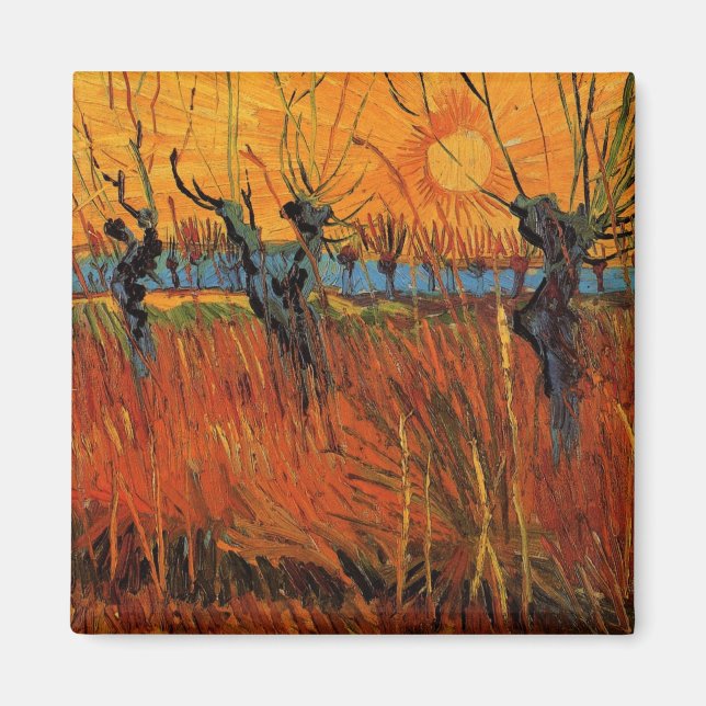 Willows at Sunset by Vincent van Gogh Magnet (Vorne)