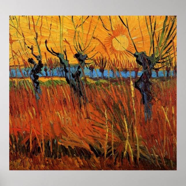 Willows at Sunset by Vincent van Gogh Poster (Vorne)