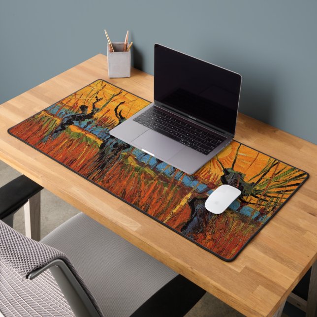 Willows at Sunset by Vincent van Gogh Schreibtischunterlage (Büro 2)