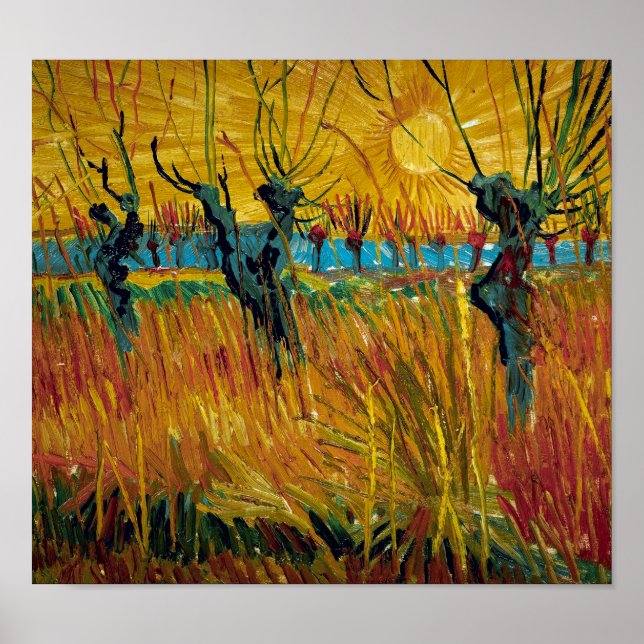 Willows bei Sunset | Van Gogh | Poster (Vorne)