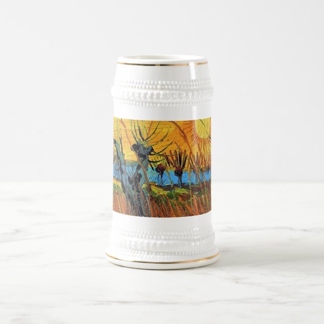 Willows bei Sunset, Vincent van Gogh Bierglas (Mittel)