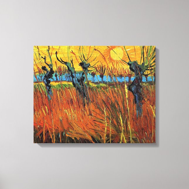 Willows bei Sunset, Vincent van Gogh Leinwanddruck (Vorderseite)