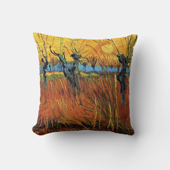 Willows bei Sunset von Vincent van Gogh. Kissen (Vorderseite)
