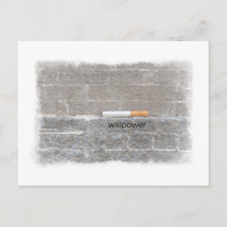 Willpower Schluss mit dem Rauchen letzte Zigarette Postkarte