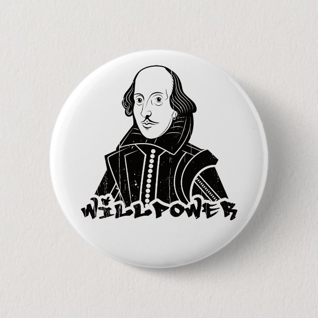 Willpower Will Shakespeare Portrait Button (Vorderseite)