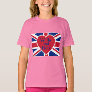 Wills and Kate mit Union Jack on Tshirts, Geschenk T-Shirt