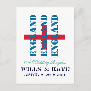 Wills et Kate Royal Mariage ANGLAND Carte postale