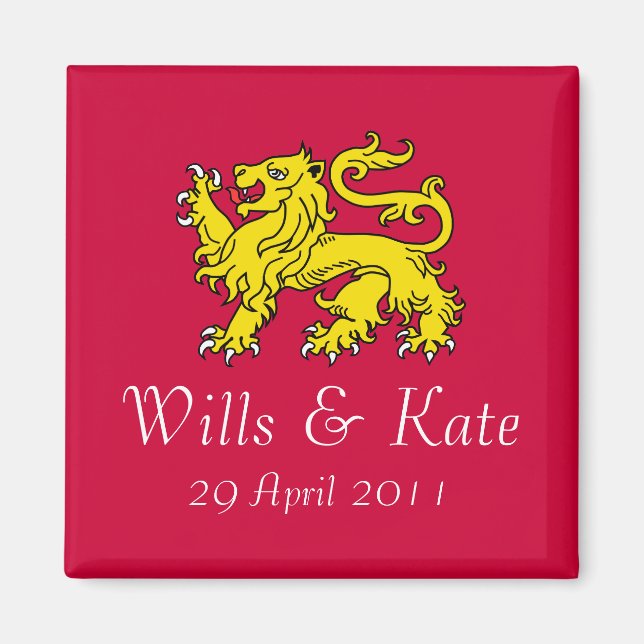 Wills und Kate Royal Wedding Magnet (rot) (Vorne)