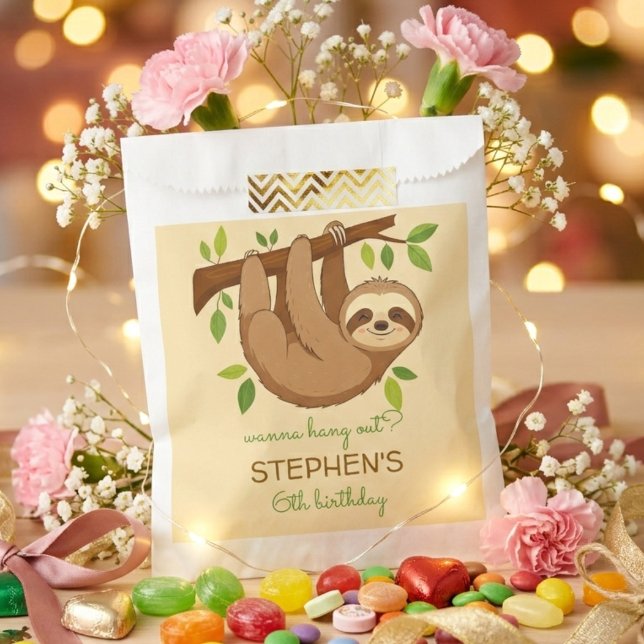 Willst du abhängen? Faultier Kinder Geburtstag Geschenktütchen (Von Creator hochgeladen)